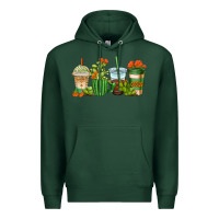 Sports Green cactus coffee cups Premium Hoodie - AdoDesignShop