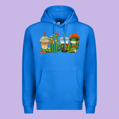 Cactus Coffee Cups Premium Hoodie Designed By Adodesignshop