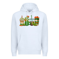 White cactus coffee cups Premium Hoodie - AdoDesignShop