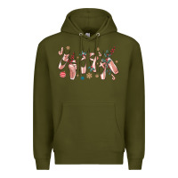 Army Green christmas ballerina shoes Premium Hoodie - MaliasSmallBusiness