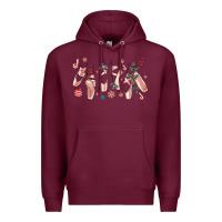 Burgundy christmas ballerina shoes Premium Hoodie - MaliasSmallBusiness