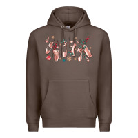 Coffee christmas ballerina shoes Premium Hoodie - MaliasSmallBusiness
