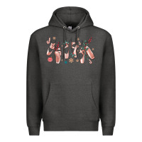 Charcoal Heather christmas ballerina shoes Premium Hoodie - MaliasSmallBusiness