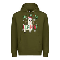 Army Green fa la la llama Premium Hoodie - MaliasSmallBusiness