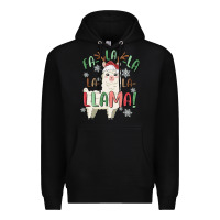 Black fa la la llama Premium Hoodie - MaliasSmallBusiness