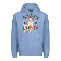 Colony Blue fa la la llama Premium Hoodie - MaliasSmallBusiness