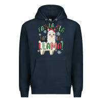 Navy fa la la llama Premium Hoodie - MaliasSmallBusiness