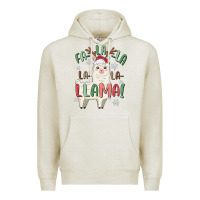 Oatmeal Heather fa la la llama Premium Hoodie - MaliasSmallBusiness
