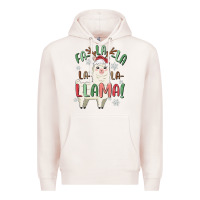 Pale Pink fa la la llama Premium Hoodie - MaliasSmallBusiness