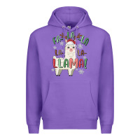 Purple fa la la llama Premium Hoodie - MaliasSmallBusiness
