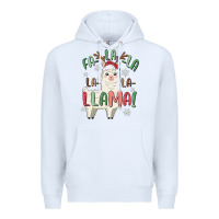 White fa la la llama Premium Hoodie - MaliasSmallBusiness