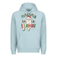 Blue Mist fa la la llama Premium Hoodie - MaliasSmallBusiness