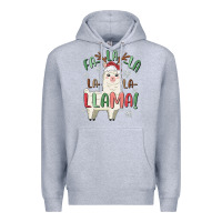 Heather Grey fa la la llama Premium Hoodie - MaliasSmallBusiness