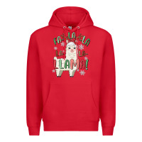 Red fa la la llama Premium Hoodie - MaliasSmallBusiness