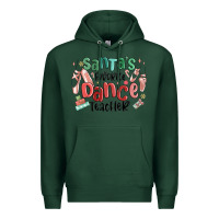 Sports Green santa's favorite dance teacher Premium Hoodie - MaliasSmallBusiness