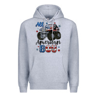 Heather Grey all american boy Premium Hoodie - MaliasSmallBusiness