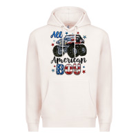 Pale Pink all american boy Premium Hoodie - MaliasSmallBusiness