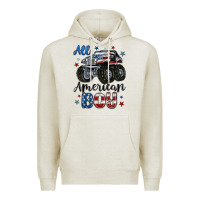 Oatmeal Heather all american boy Premium Hoodie - MaliasSmallBusiness