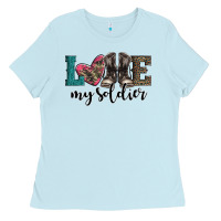 Baby Blue armed forces day love my soldier Ladies Tee - Artiststas
