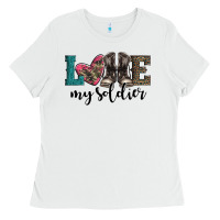 White armed forces day love my soldier Ladies Tee - Artiststas