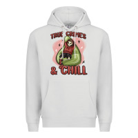 Dove Grey true crimes & chill Premium Hoodie - MaliasSmallBusiness