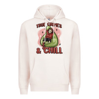 Pale Pink true crimes & chill Premium Hoodie - MaliasSmallBusiness