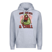 Heather Grey true crimes & chill Premium Hoodie - MaliasSmallBusiness