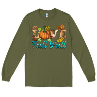 Army Green love fall y'all Long Sleeve Tee - BarkalooDesign