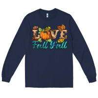 Navy love fall y'all Long Sleeve Tee - BarkalooDesign