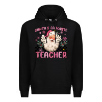 Black santa's favorite teacher Premium Hoodie - MaliasSmallBusiness