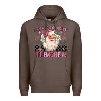 Coffee santa's favorite teacher Premium Hoodie - MaliasSmallBusiness