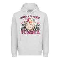 Dove Grey santa's favorite teacher Premium Hoodie - MaliasSmallBusiness