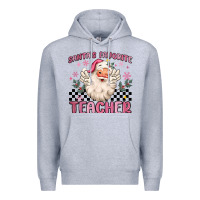 Heather Grey santa's favorite teacher Premium Hoodie - MaliasSmallBusiness