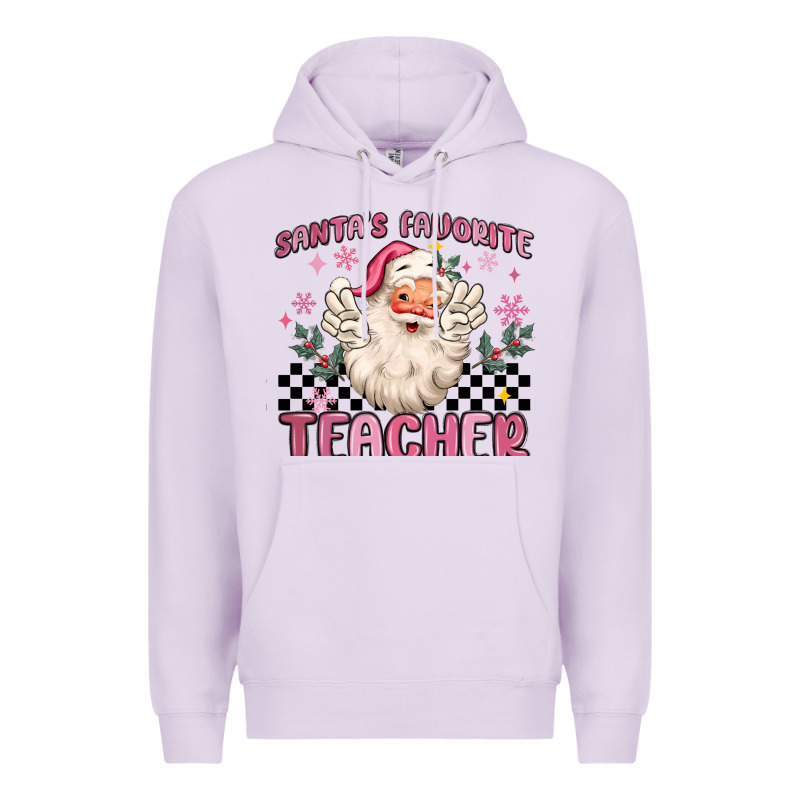 Santa's Favorite Teacher Premium Hoodie by MaliasSmallBusiness | Teevron