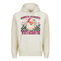 Oatmeal Heather santa's favorite teacher Premium Hoodie - MaliasSmallBusiness