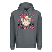 Rock santa's favorite teacher Premium Hoodie - MaliasSmallBusiness