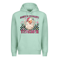 Seafoam santa's favorite teacher Premium Hoodie - MaliasSmallBusiness