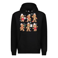 Black nurse gingerbread Premium Hoodie - MaliasSmallBusiness
