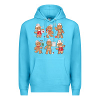 Ocean Blue nurse gingerbread Premium Hoodie - MaliasSmallBusiness
