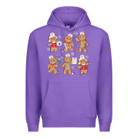 Purple nurse gingerbread Premium Hoodie - MaliasSmallBusiness