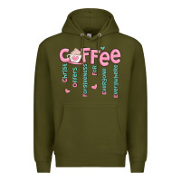 Army Green coffee and christ Premium Hoodie - MaliasSmallBusiness