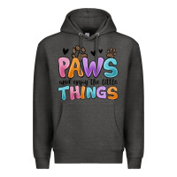 Charcoal Heather paws and enjoy the little things Premium Hoodie - MaliasSmallBusiness