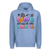 Colony Blue paws and enjoy the little things Premium Hoodie - MaliasSmallBusiness