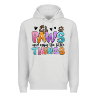 Dove Grey paws and enjoy the little things Premium Hoodie - MaliasSmallBusiness