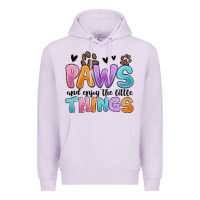 Lilac paws and enjoy the little things Premium Hoodie - MaliasSmallBusiness