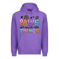 Purple paws and enjoy the little things Premium Hoodie - MaliasSmallBusiness