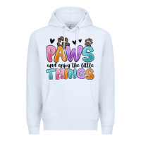 White paws and enjoy the little things Premium Hoodie - MaliasSmallBusiness