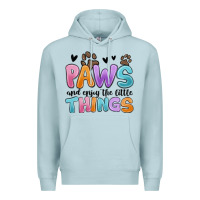 Blue Mist paws and enjoy the little things Premium Hoodie - MaliasSmallBusiness