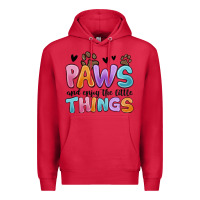 Cardinal paws and enjoy the little things Premium Hoodie - MaliasSmallBusiness