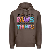 Coffee paws and enjoy the little things Premium Hoodie - MaliasSmallBusiness